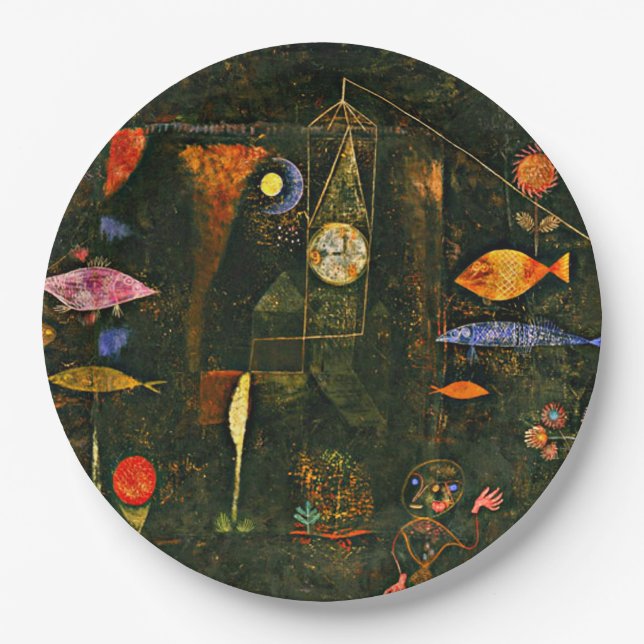 Assiettes En Carton Klee - Fish Magic, célèbre peinture, (Devant)
