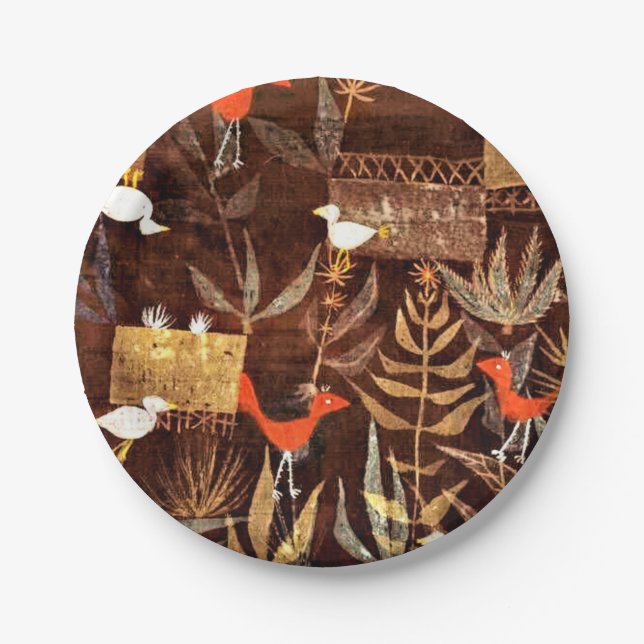 Assiettes En Carton Klee - Jardin des oiseaux (Devant)