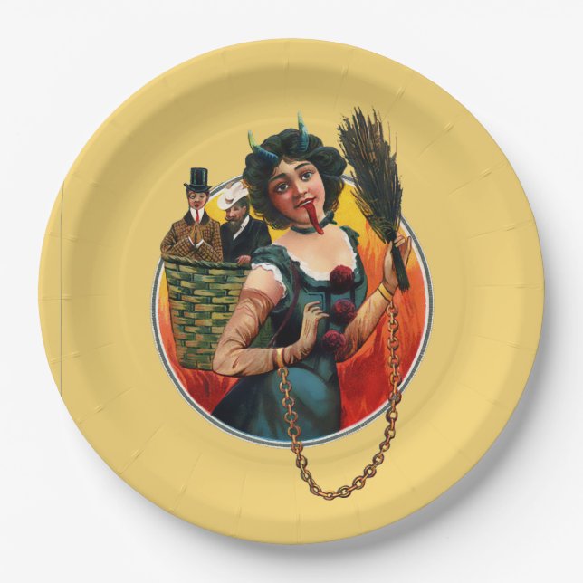 Assiettes En Carton Krampus féminin (Devant)