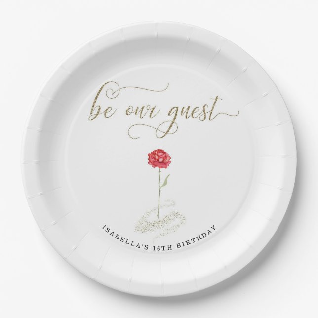 Assiettes En Carton La beauté et le papier de la bête serviettes (Devant)
