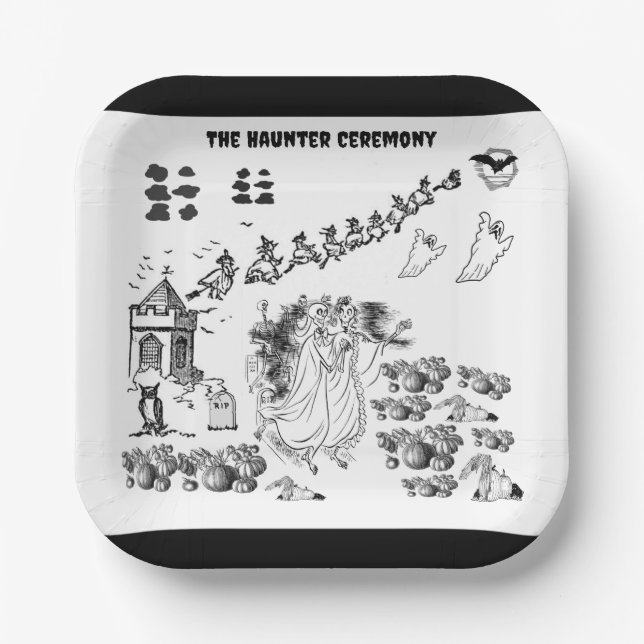 Assiettes En Carton La cérémonie hantée - (Recto)