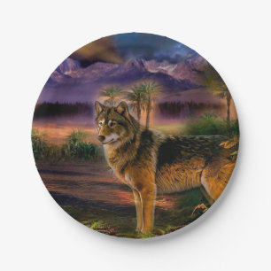 Assiettes En Carton La chasse au loup en montagne