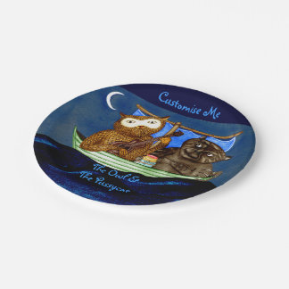 Assiettes En Carton La Chouette et le chat
