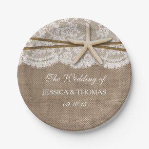 Assiettes En Carton La collection rustique de mariage Starfish Beach