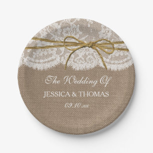 Assiettes En Carton La collection Rustique de Mariages de Bow Twine