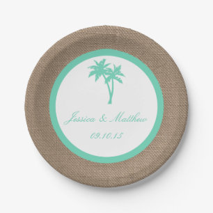 Assiettes En Carton La collection Tropical Palm Tree Beach Wedding
