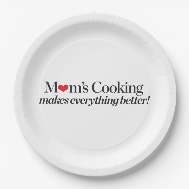 Assiettes En Carton La cuisine de la maman rend tout meilleur (Devant)