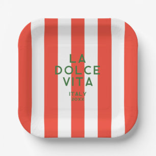 Assiettes En Carton La Dolce Vita Italie Red Cabana