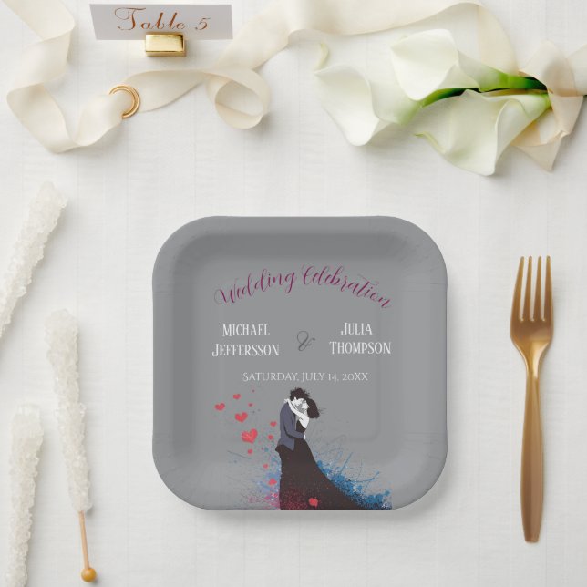 Assiettes En Carton La Dolce Vita Mariage Inspiration française 1940 (Mariage)