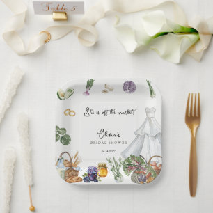 Assiettes En Carton La Fête des mariées de l'agriculteur hors du march