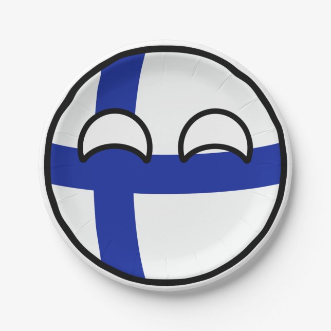 Assiettes En Carton La Finlande Geeky tendante drôle Countryball (Devant)