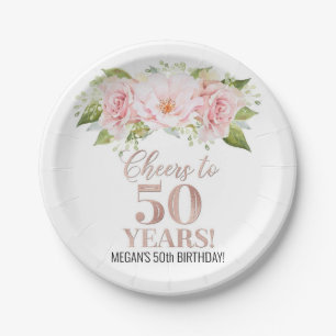 Assiettes En Carton La florale rose or Rose célèbre ses 50 ans d'ann