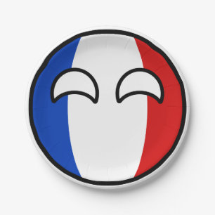 Assiettes En Carton La France Geeky tendante drôle Countryball