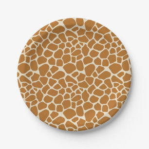 Assiettes En Carton La girafe repère les plats de papier de partie