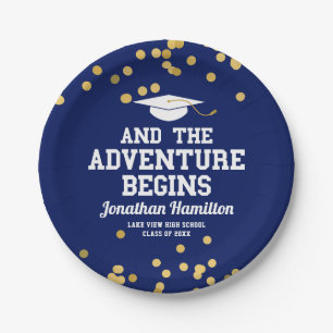Assiettes En Carton La grande aventure commence - Fête de fin d'études