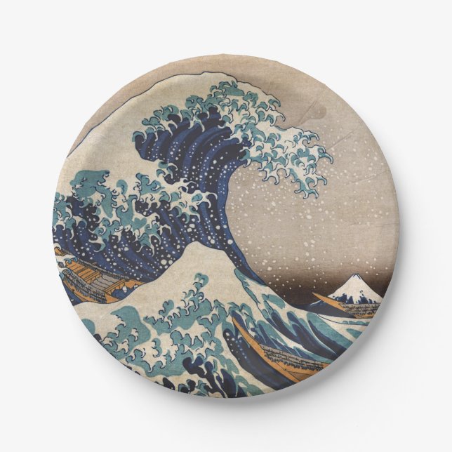 Assiettes En Carton La Grande Vague au large de Kanagawa (Devant)