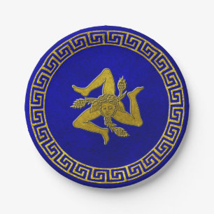 Assiettes En Carton La Grèce Vintage et la Trinité sicilienne