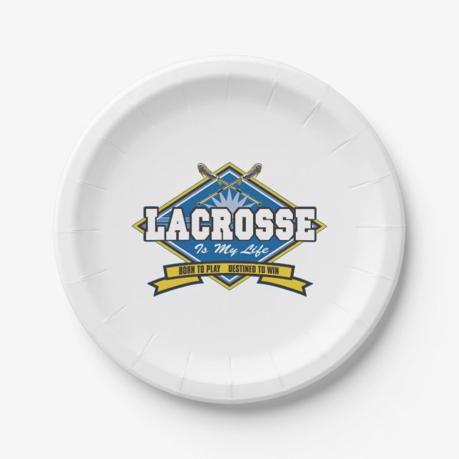 Assiettes En Carton La lacrosse est ma vie (Devant)