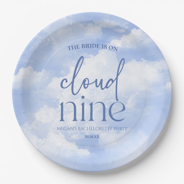 Assiettes En Carton La Mariée Est Sur Cloud Neuf Bachelorette Party (Devant)