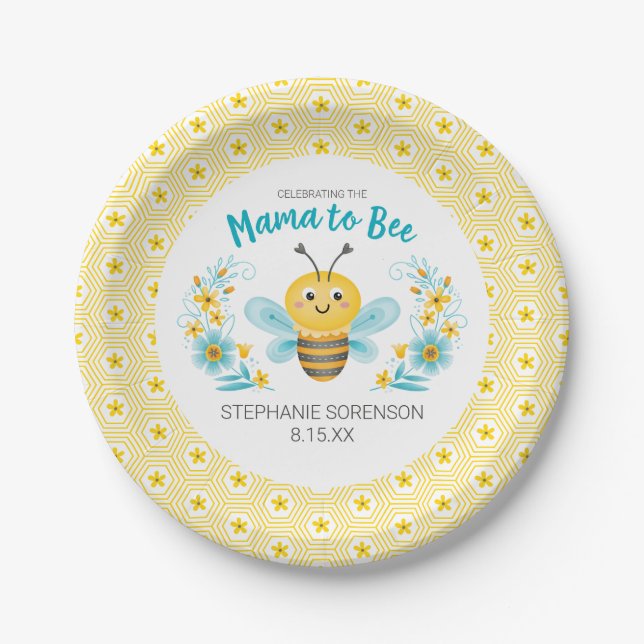 Assiettes En Carton La mignonne maman au Baby shower d'être (Devant)