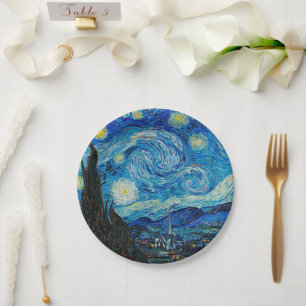 Assiettes En Carton La nuit étoilée de Van Gogh