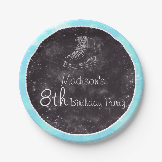 Assiettes En Carton La partie de patinage artistique plaque la fête (Devant)
