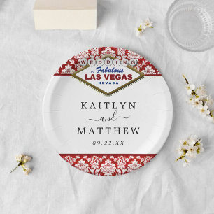 Assiettes En Carton La Parties scintillant Damask Las Vegas Mariage Co
