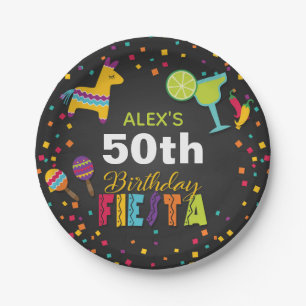 Assiettes En Carton La plaque à papier d'anniversaire de fiesta -