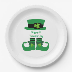 Assiettes En Carton La Saint-Patrick, Irlandais, Leprechaun, Parti ver