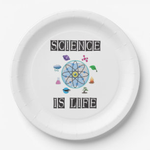 Assiettes En Carton La science est la vie