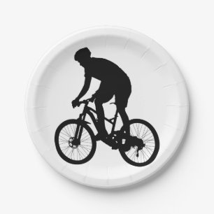 Assiettes En Carton La silhouette des VTT - Choisir la couleur arrière