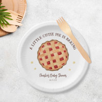 La tarte à croûte d'aquarelle moderne est Baby sho