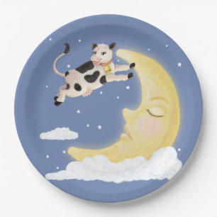 Assiettes En Carton La vache a sauté au-dessus de la lune