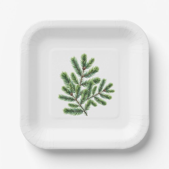 Assiettes En Carton La végétation des pins (Recto)