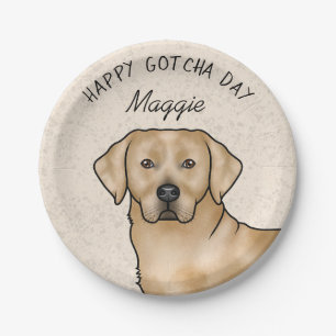 Assiettes En Carton Labrador Retriever Jaune Joyeux Jour de Gotcha