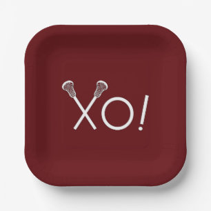 Assiettes En Carton Lacrosse Team Maroon