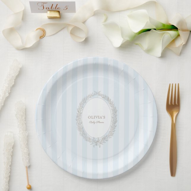 Assiettes En Carton Laduree French Caffee Patisserie Bonjour Bebe Blue (Mariage)