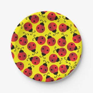 Assiettes En Carton Lady Bug Cute 1ère fête d'anniversaire