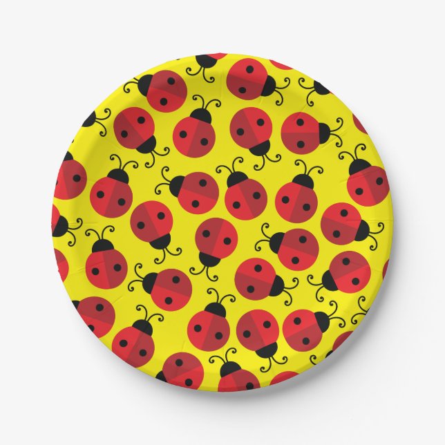 Assiettes En Carton Lady Bug Cute 1ère fête d'anniversaire (Devant)
