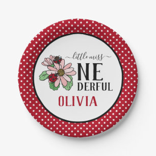 Assiettes En Carton Ladybugs Pink Daisies Onederful Birthday Party