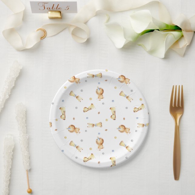 Assiettes En Carton Laisser l'aventure commencer petit bébé Baby showe (Mariage)