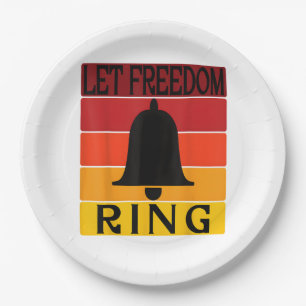 Assiettes En Carton Laissez la ceinture de liberté Retro Sunset Bell