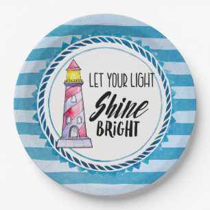 Assiettes En Carton Laissez votre lumière briller la typographie du ph
