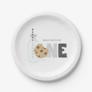 Assiettes En Carton Lait et biscuits pour le premier anniversaire