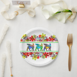 Assiettes En Carton Lamassu dans les couleurs Plaque de papier