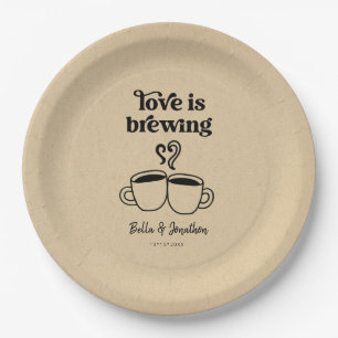 Assiettes En Carton L'amour brasse du café / Thé Napkin