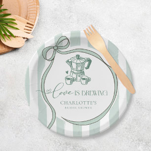 Assiettes En Carton L'amour brasse la Fête des mariées de café moderne