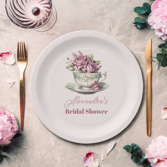 Assiettes En Carton L'amour brasse la Fête des mariées de Tea Party (Créateur téléchargé)