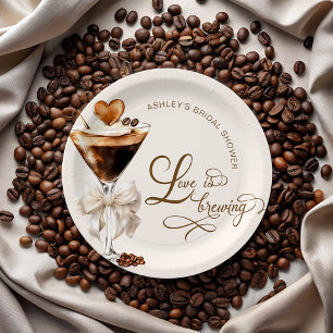 Assiettes En Carton L'amour brasse la Fête des mariées Espresso Martin