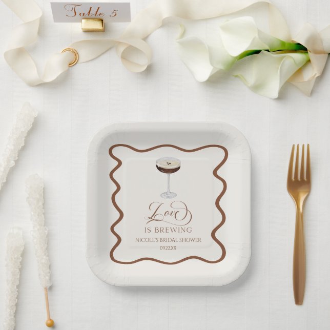 Assiettes En Carton L'amour brasse la Fête des mariées Expresso Martin (Mariage)